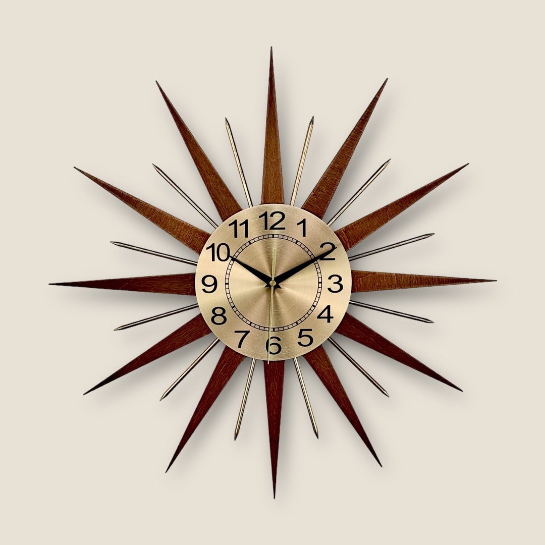 インテリア時計 70s White Sunburst clock Amazon.com: SHISEDECO