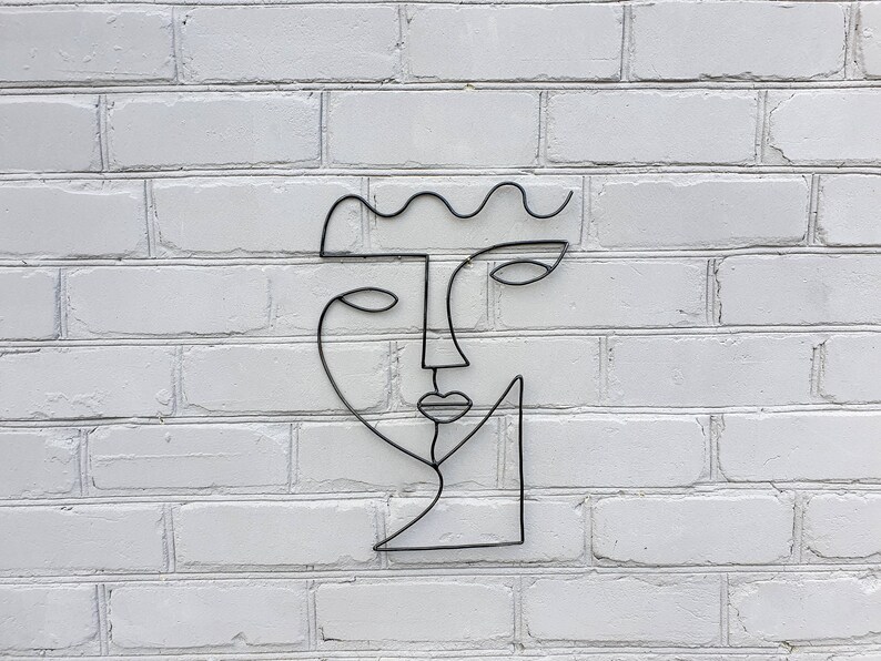 Wall Art Large Abstract Face Wire Sculpture Geometric Art Wire Etsy UK