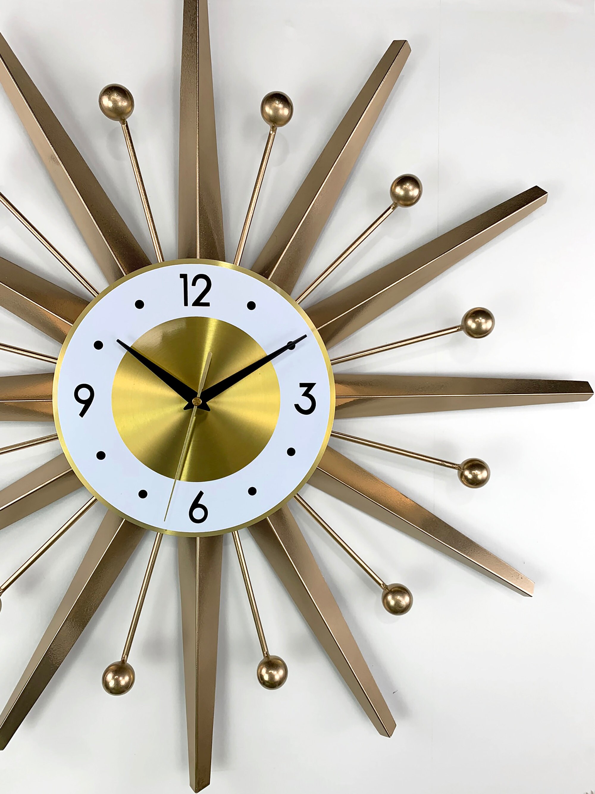 サンバースト　掛け時計　ビンテージ　ミッドセンチュリー　ゴールド サンバースト 掛け時計 ビンテージ ミッドセンチュリー ゴールド