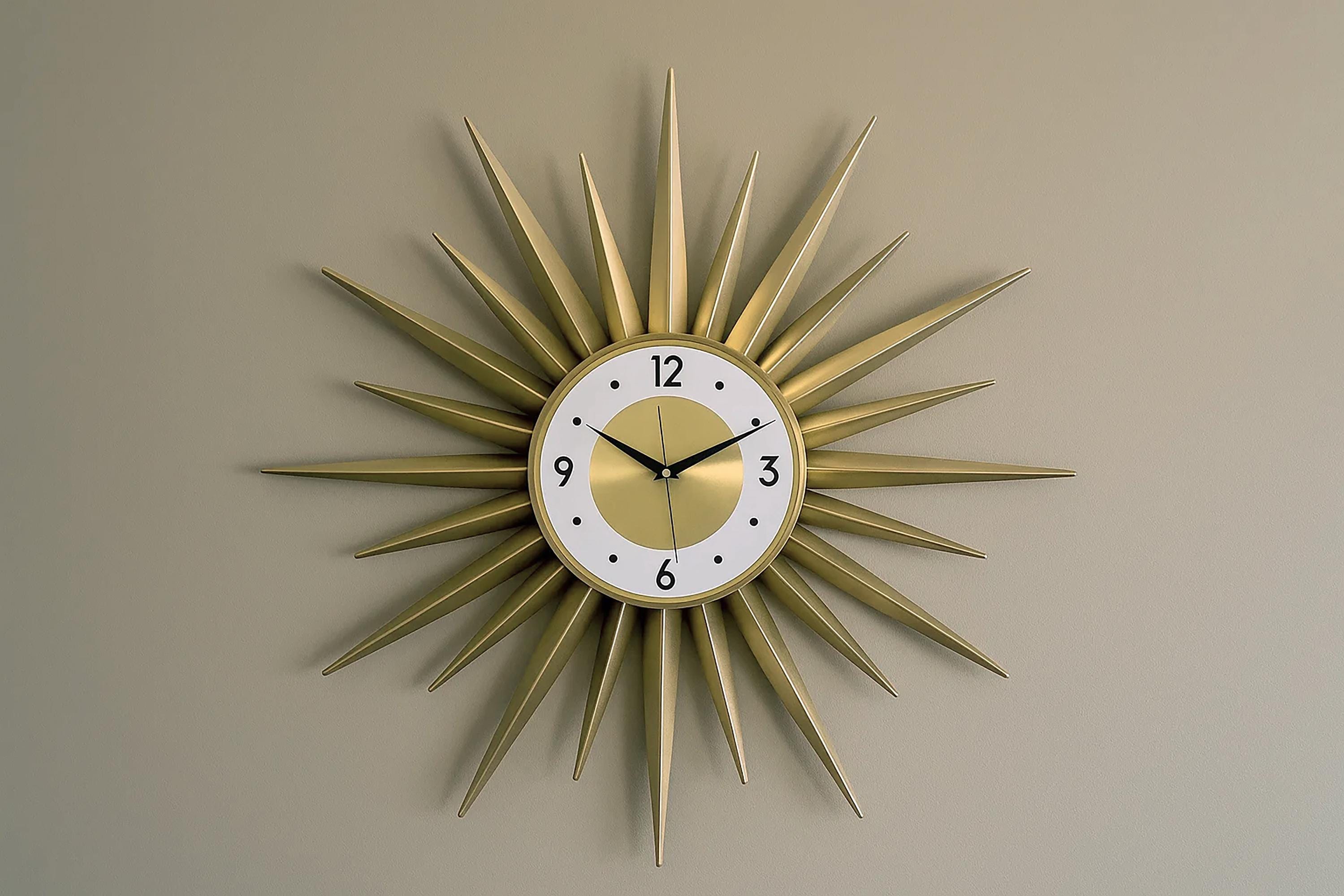 Gold Starburst Wall Clock: 23/30