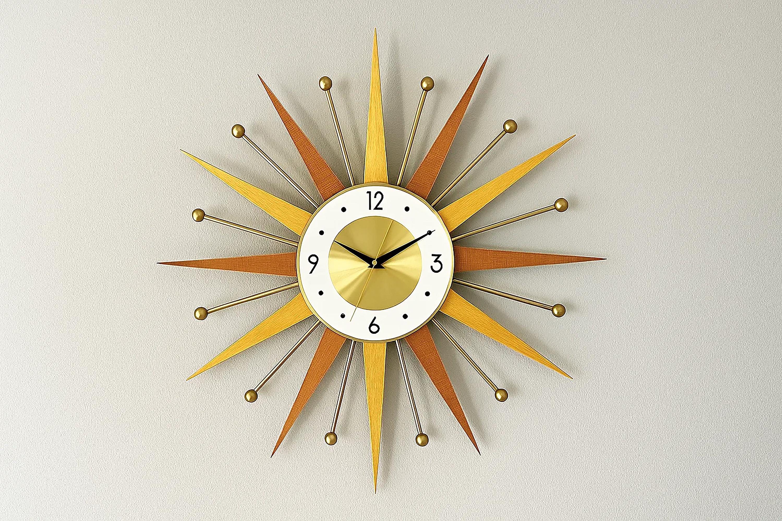 Mid-century Modern Starburst Clock: 22