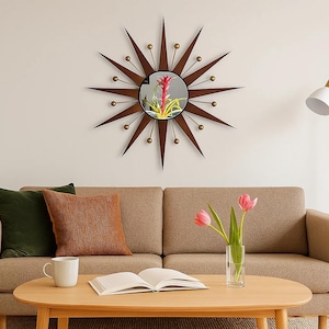 Mid-Century Starburst Wall Mirror: Retro Sunburst Atomic Decor