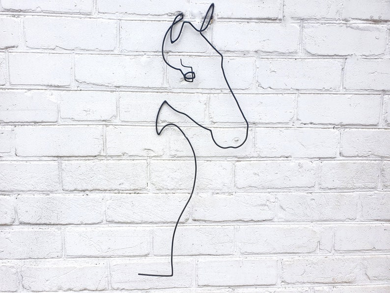 Horse Wall Art Large Wire Sculpture Geometric Art Wire Garden Etsy