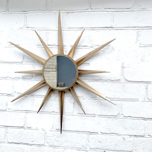 30 Gold Glamorous sunburst Large mirror Starburst unique wall mirror Vintage starburst Modern wall mirror Mid century starburst wall mirror image 10