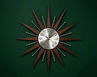 George Nelson Starburst Wall Clock Verichron Mid Century Modern - Etsy