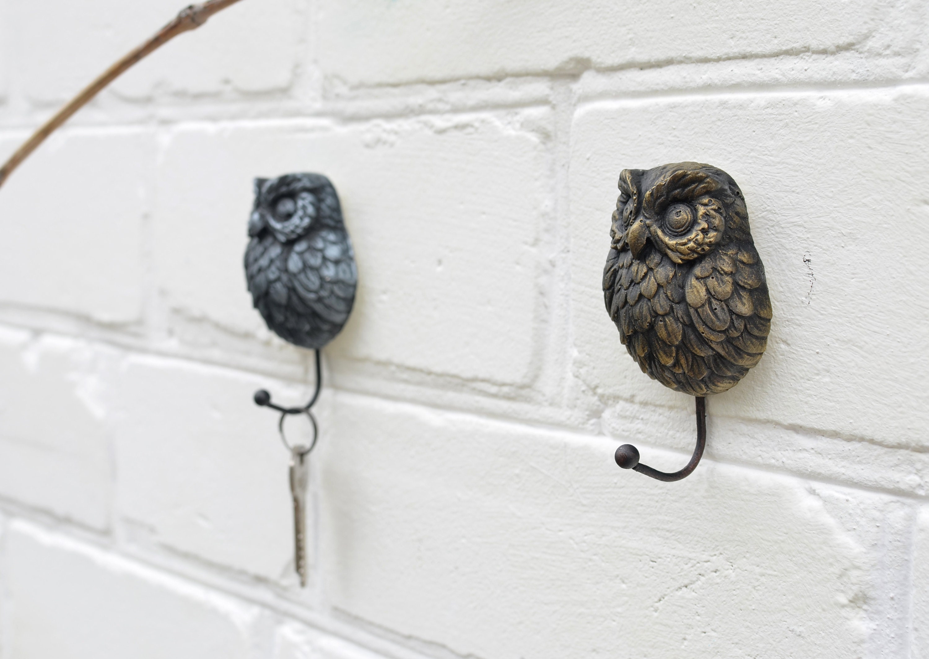 Owl decor Wall hooks Stuffed animal hook Woodland animals Key Etsy