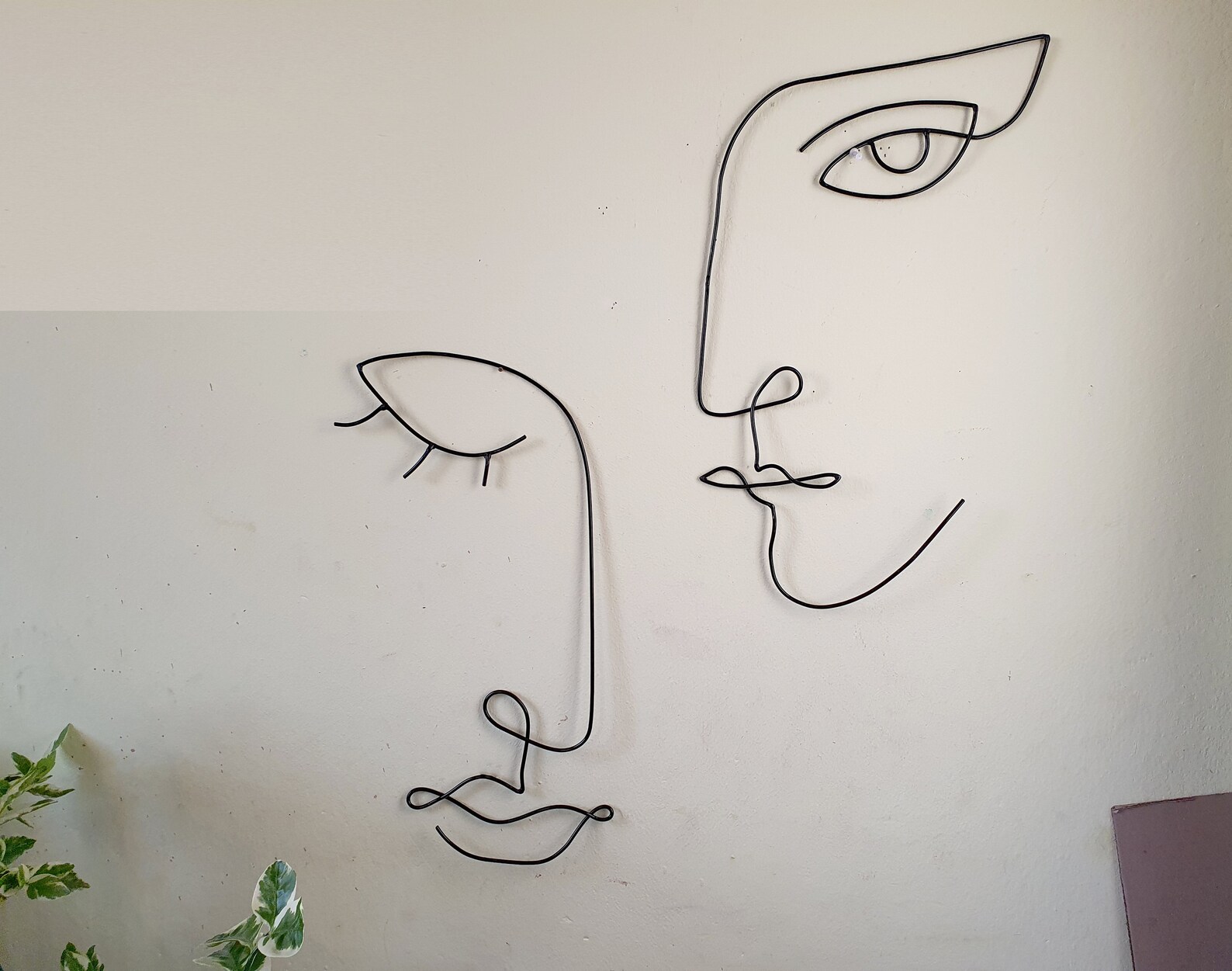 Woman&man Wall Art Large Abstract Face Wire Sculpture - Etsy