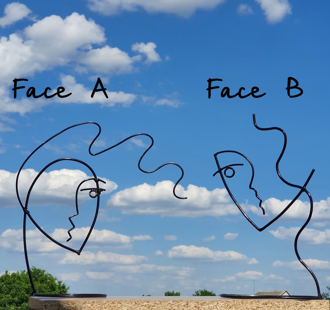 13 Abstract Face Wire sculpture Geometric art Wire art | Etsy