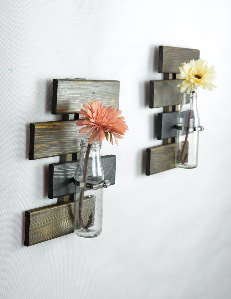 Geometrical hanging wall vase Hanging glass vase Flower wall Etsy