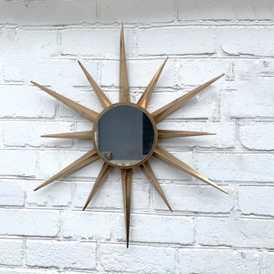 30 Gold Glamorous sunburst Large mirror Starburst unique wall mirror Vintage starburst Modern wall mirror Mid century starburst wall mirror image 5