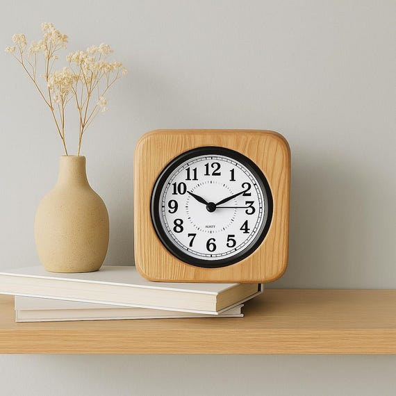 レトロな木製デスククロック：アールデコ調の卓上時計 - Etsy 日本