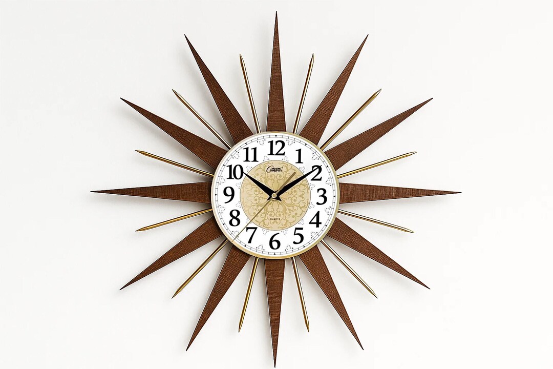 Mid Century Modern Starburst Clock: 21