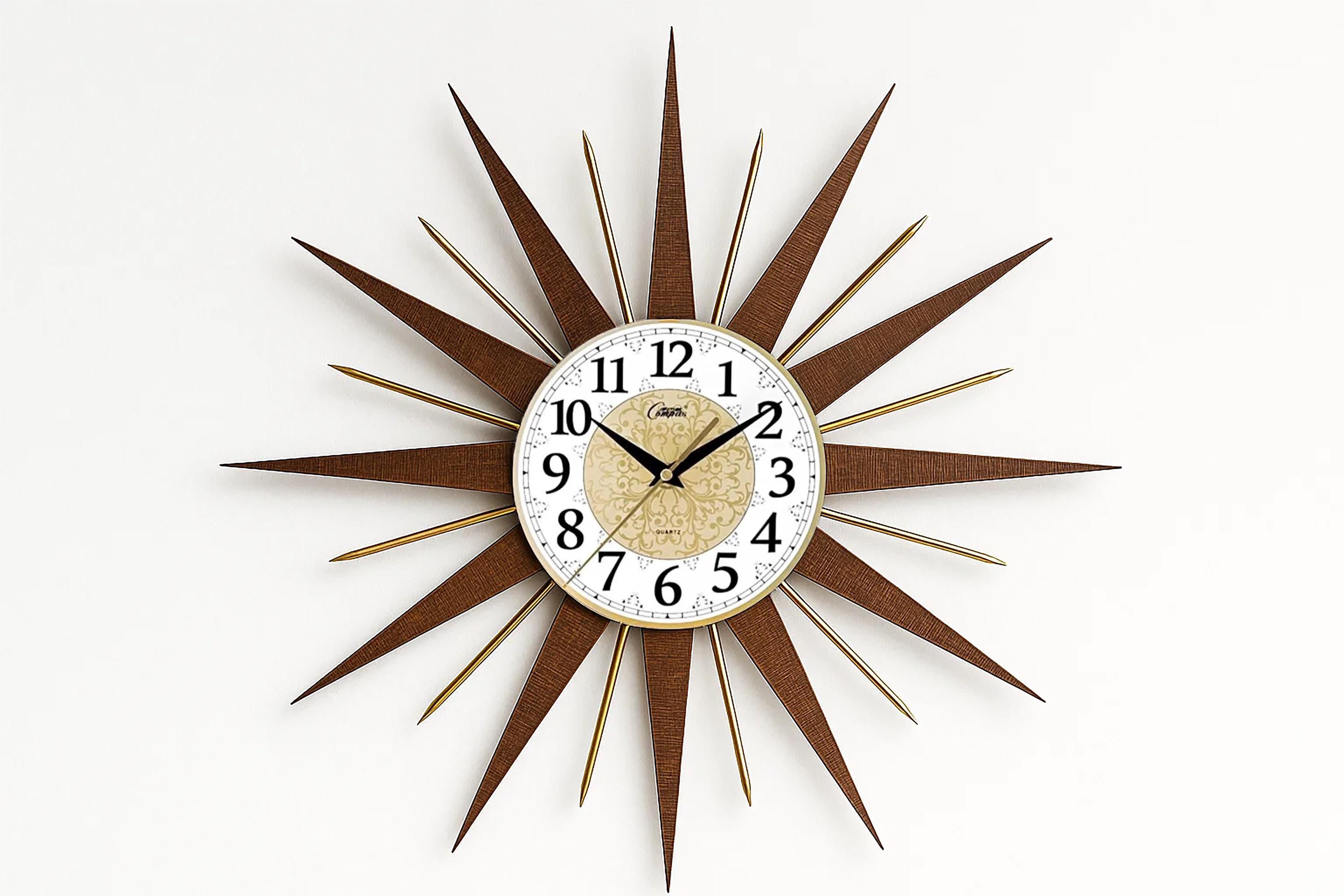 Mid Century Modern Starburst Clock: 21
