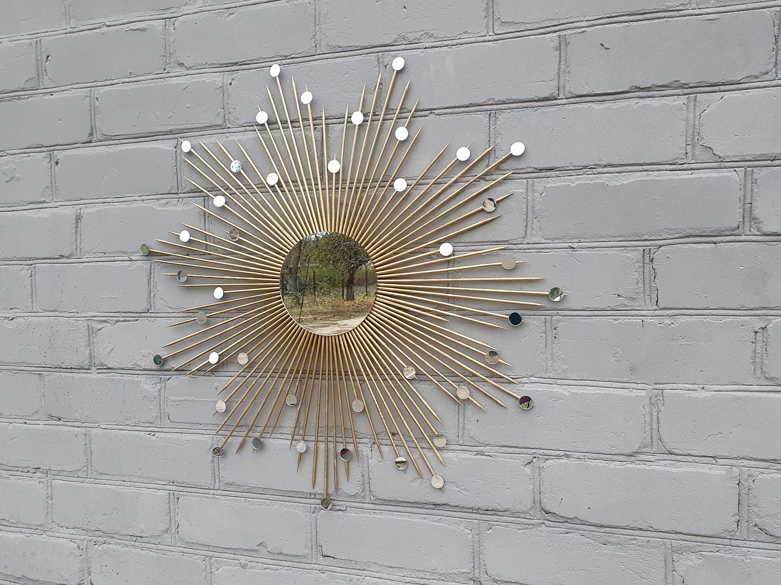 29 Gold Glamorous Sunburst Mirror With Small Mirrors Etsy