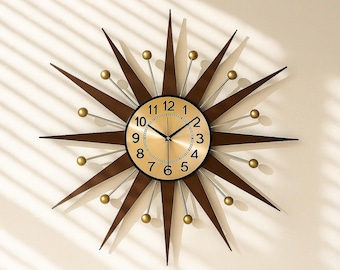 Mid Century Forestville Starburst Sunburst Wall Clock - Etsy
