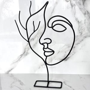 Handmade Wire Face Sculpture: Abstract Metal Art, Nature Inspired Decor