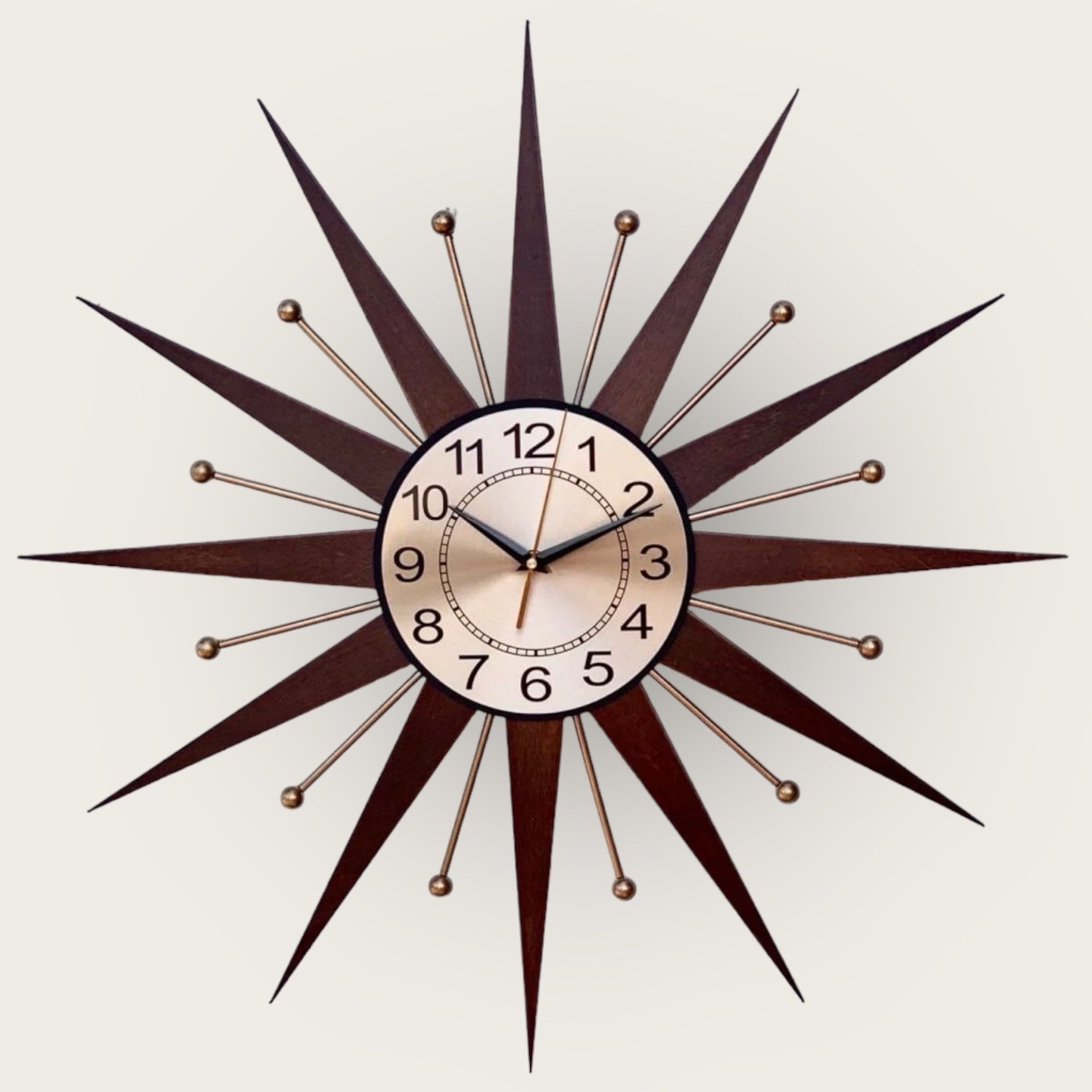 1950〜1960 UNITED Sunburst Clock 50s 60s Vintage Wall Clock 1950s 60s - Etsy