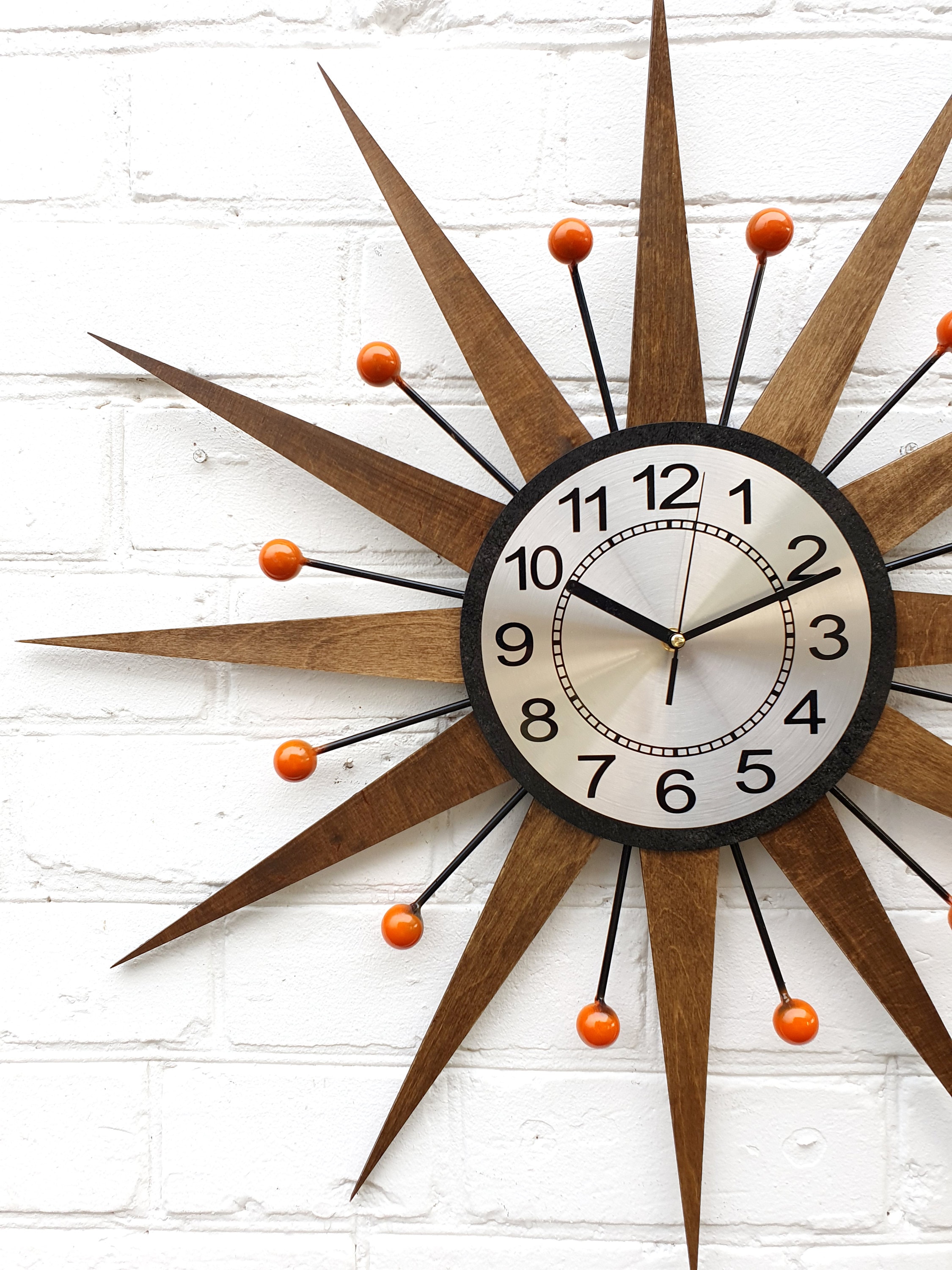30 Atomic wall clock Starburst Clock Nelson Etsy