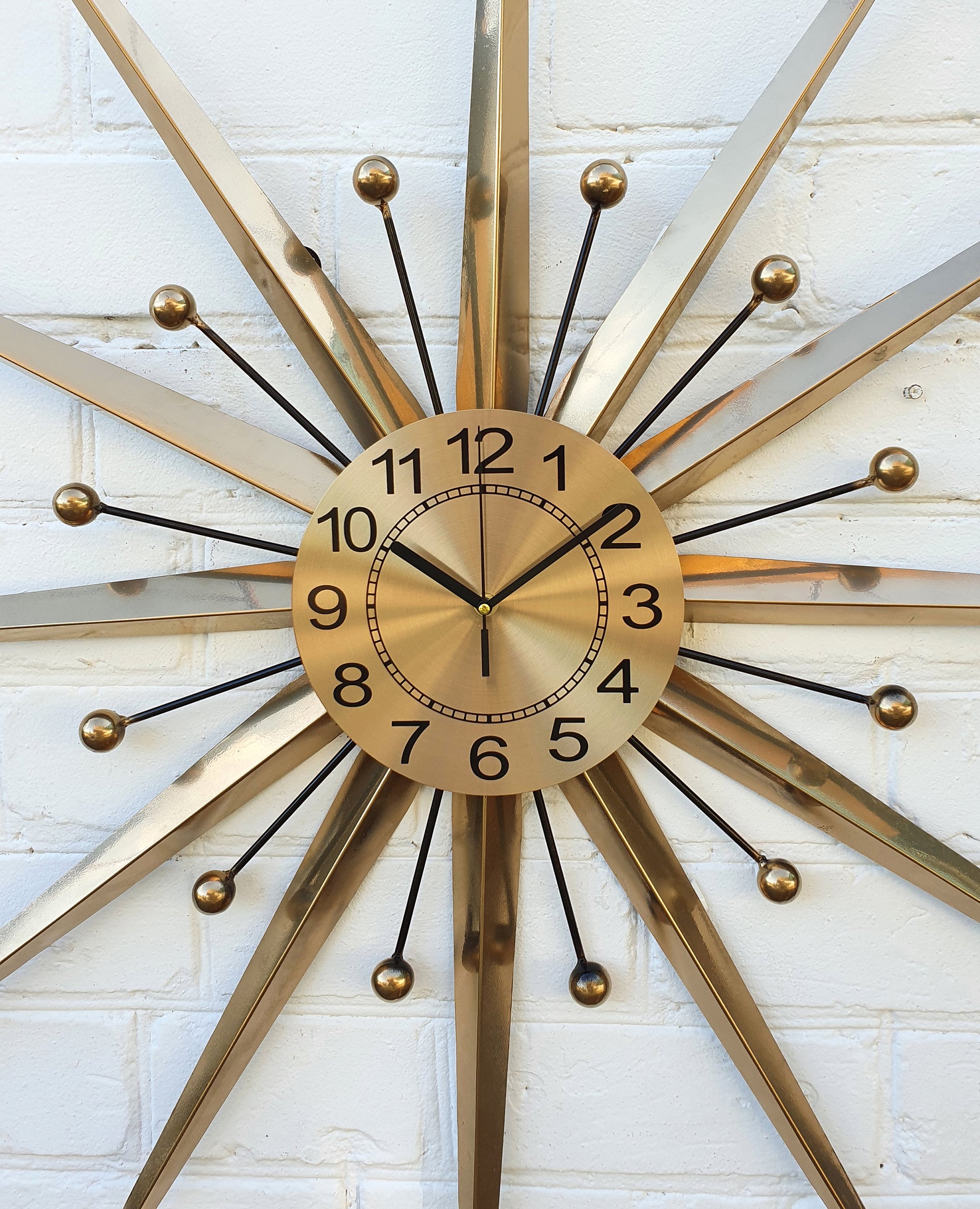 30 27 24 Gold Atomic clock Starburst wall Etsy