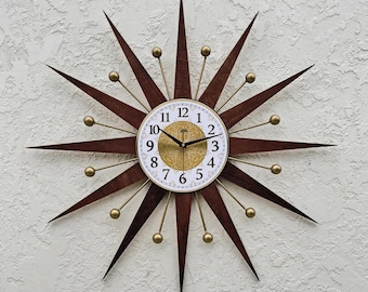 Mid-century Modern Starburst Wall Clock Replica – Retro Atomic