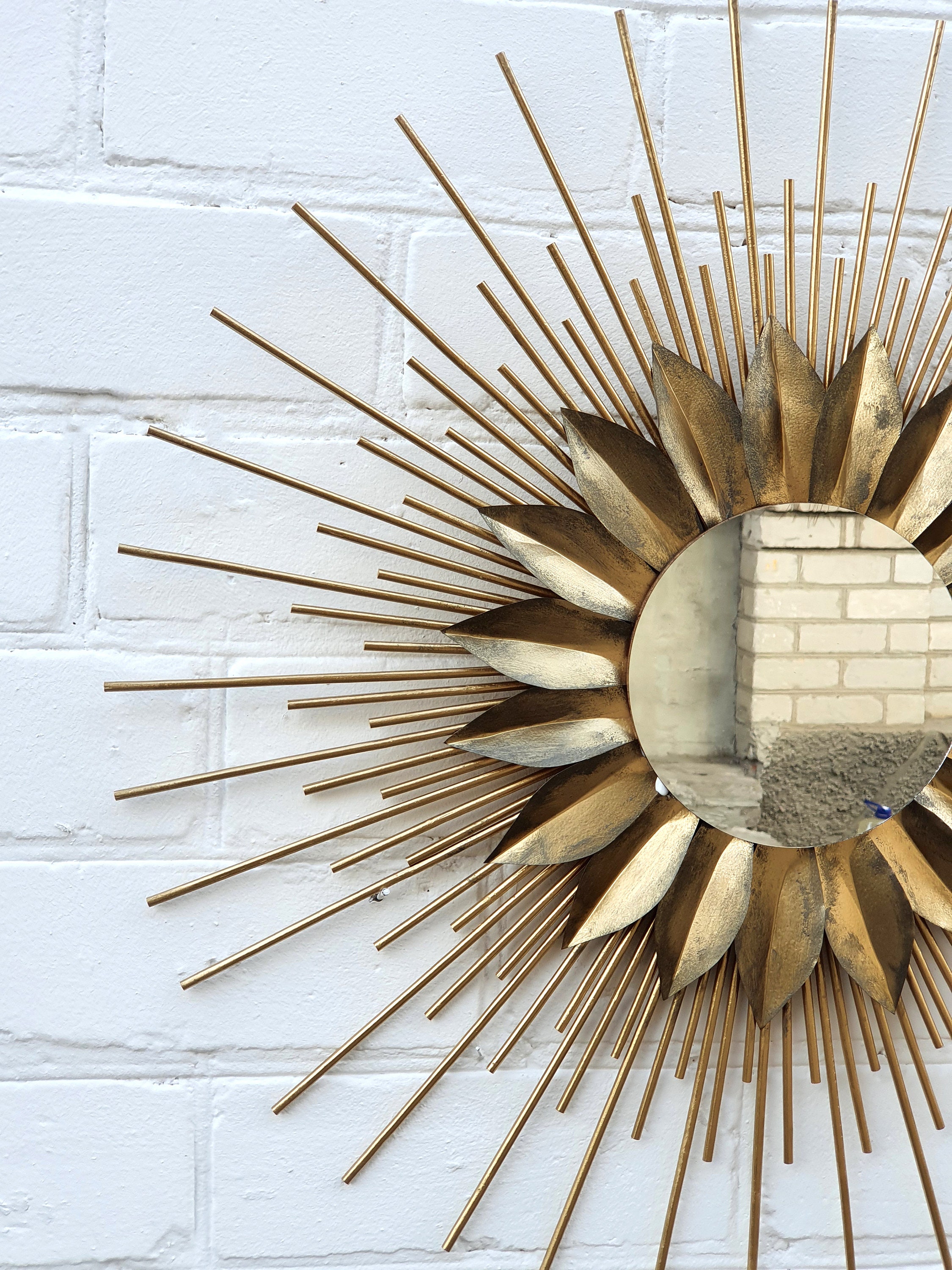 22 24 Gold Sunburst mirror Vintage mirror Antique Etsy