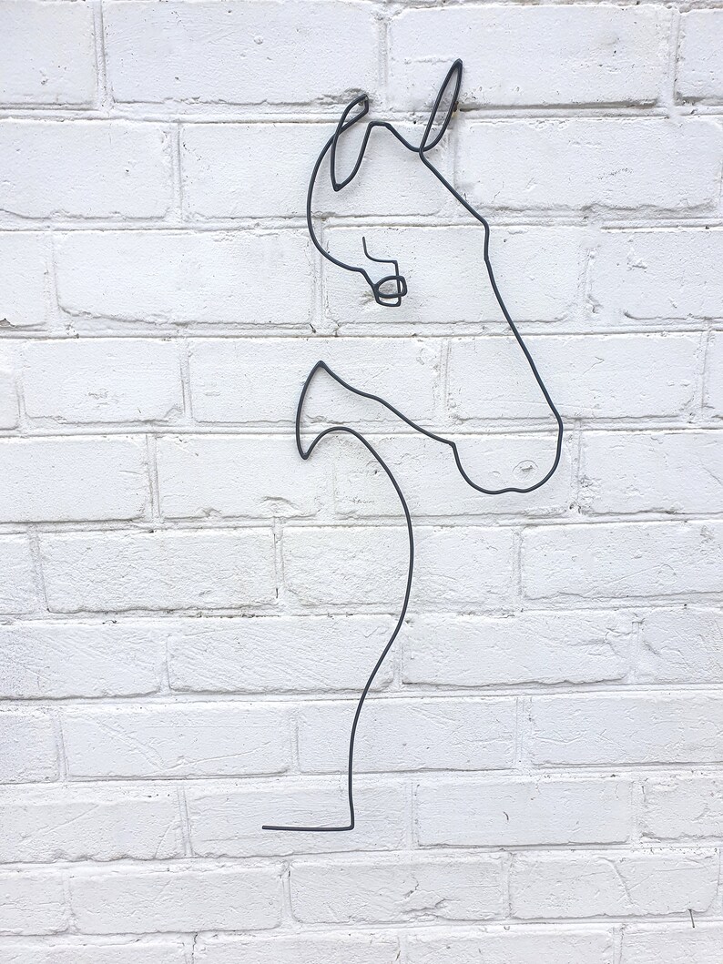 Horse Wall Art Large Wire Sculpture Geometric Art Wire Garden Etsy