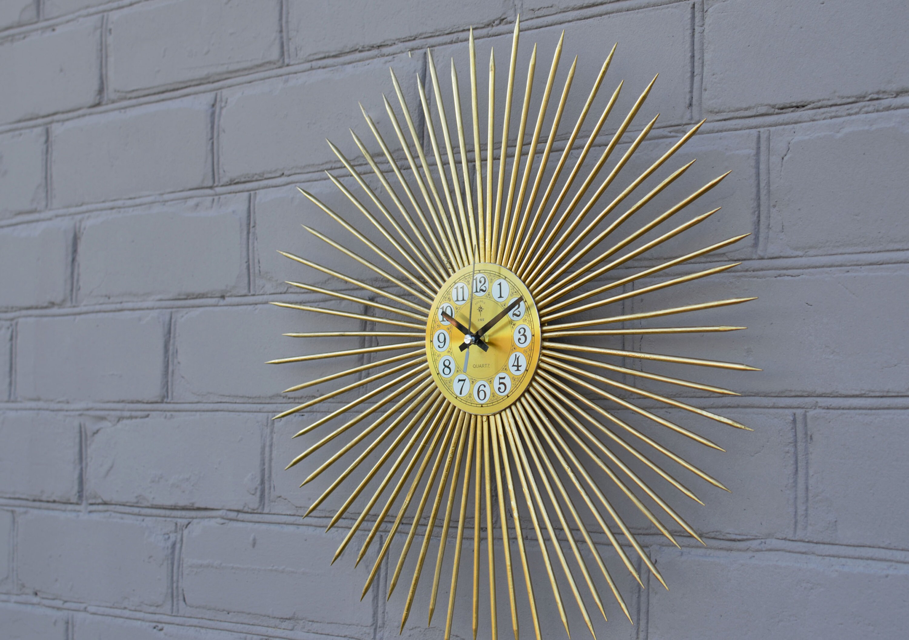 19 20 21 Gold Sunburst Clock Wood Clock Etsy UK