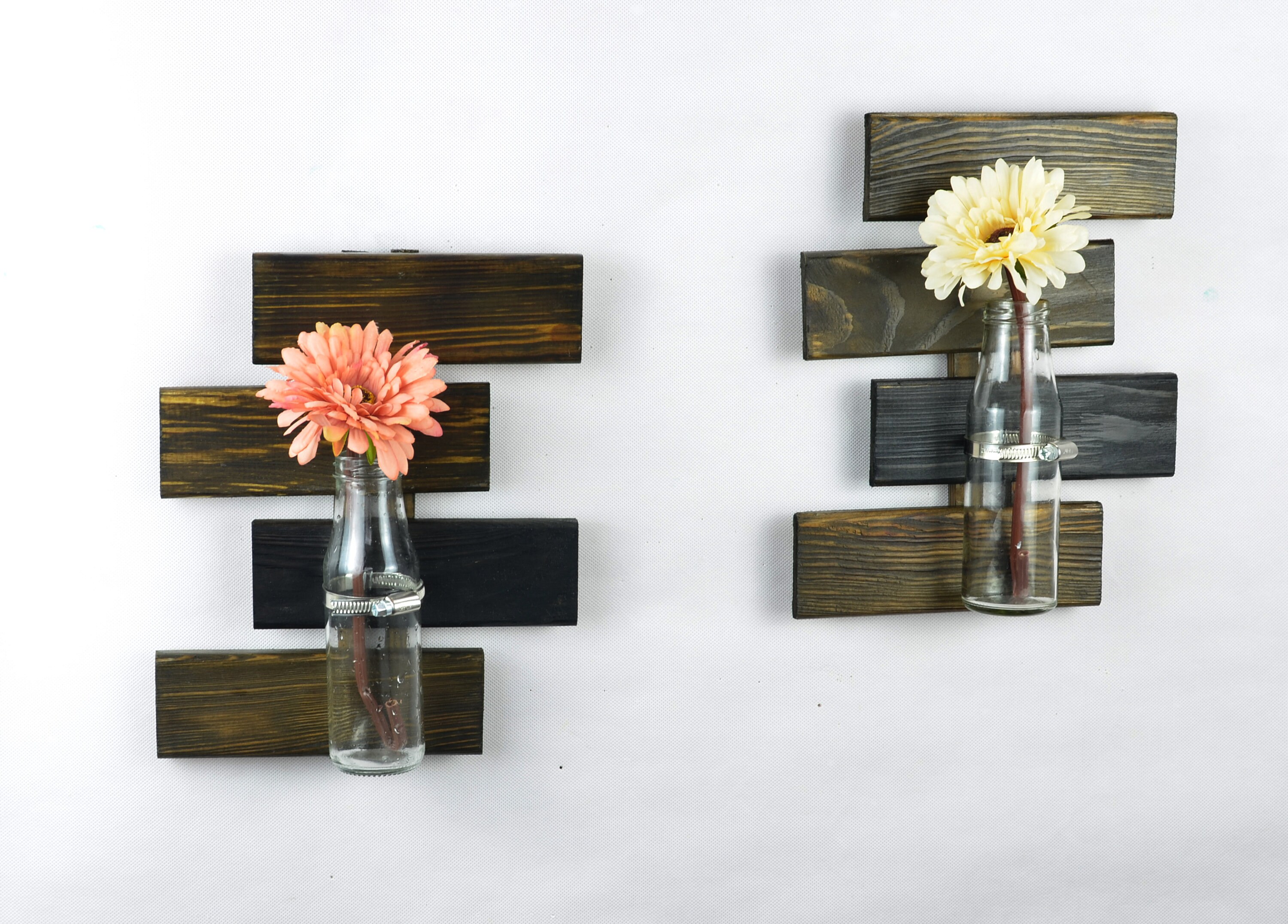 Geometrical hanging wall vase Hanging glass vase Flower wall Etsy