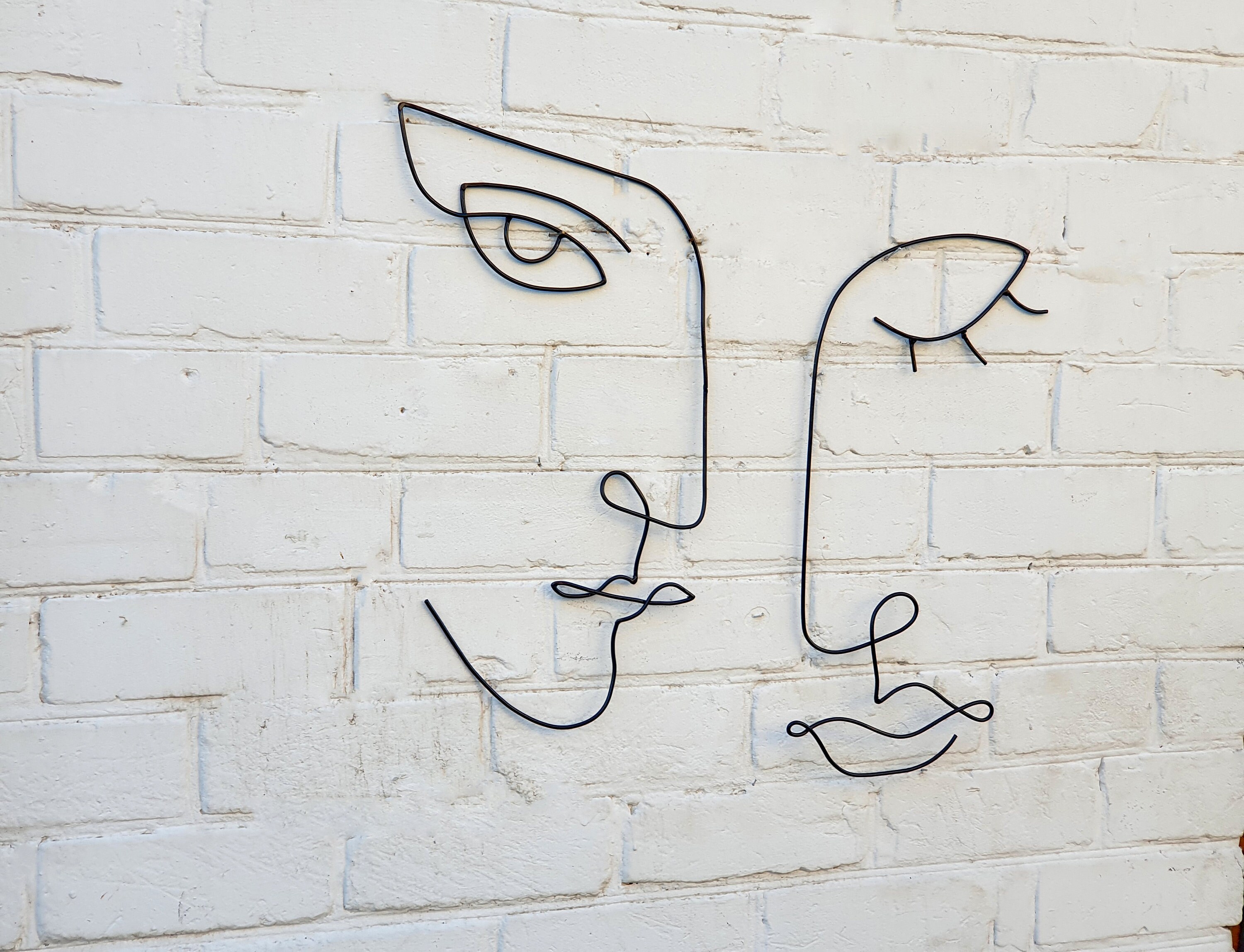 Woman&Man Wall Art Large Abstract Face Wire sculpture Geometric art W…