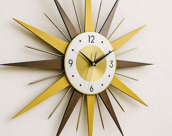 MCM Sunburst Starburst Clock Authentic Phinney Walker. 27 Inch