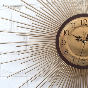 30&quot; 27&quot; 24&quot; Gold Sunburst clock Wood clock Modern wall clock Wooden wall art nursery Scandinavian art Southern folk art