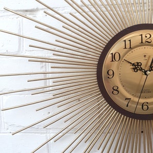 30" 27" 24" Gold Sunburst clock Wood clock Modern wall clock Wooden wall art nursery Scandinavian art Southern folk art