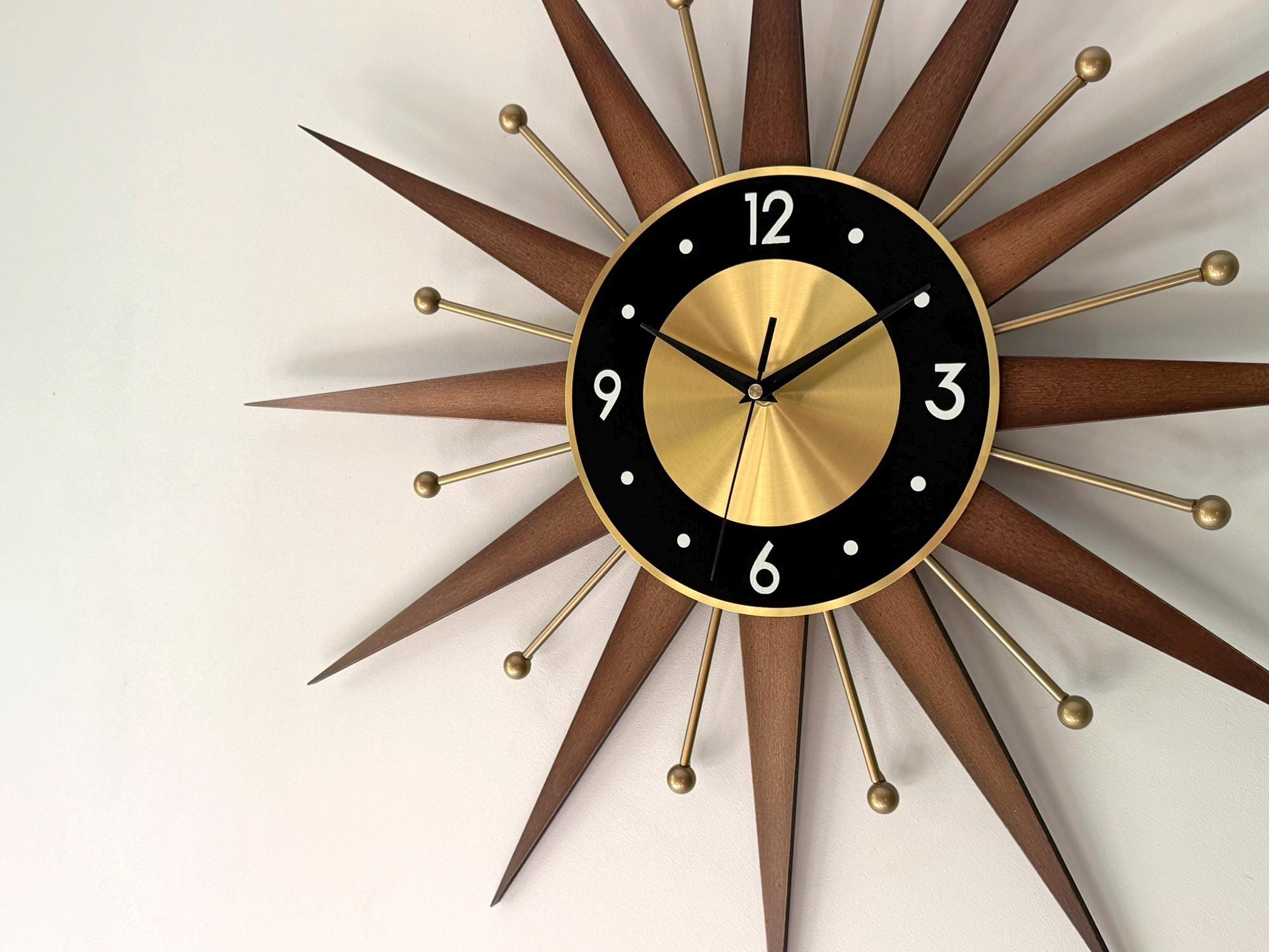1960s Sunburst Wall Clocks - Etsy