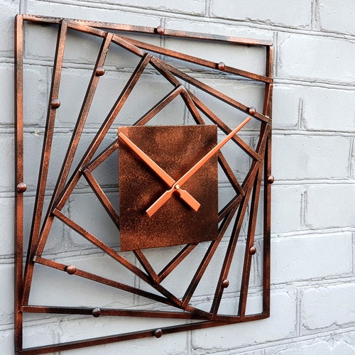 Copper Wall Clock Metal Home Decor Copper Wall Art Office Etsy UK