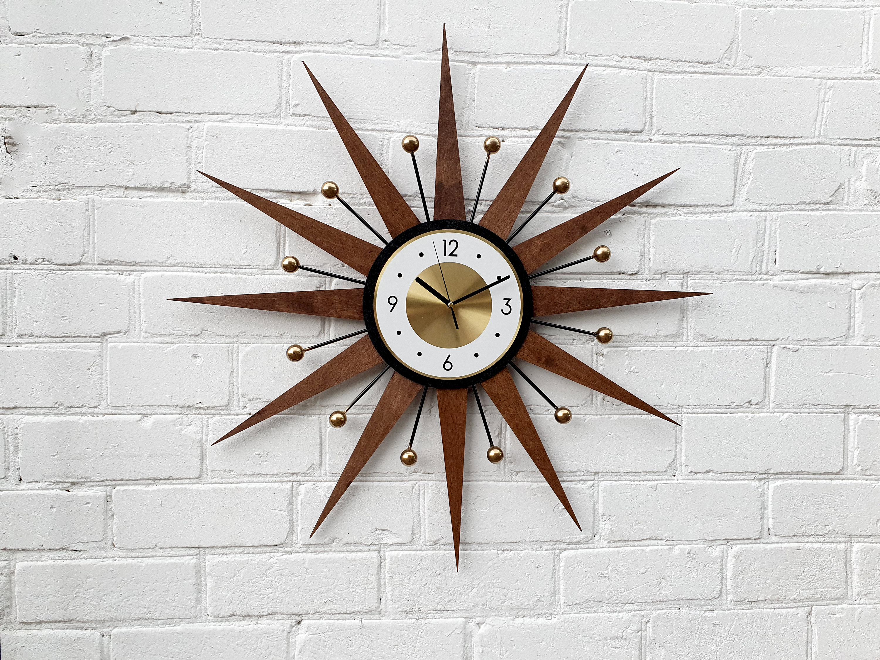 30 Atomic wall clock Starburst Clock Nelson Etsy