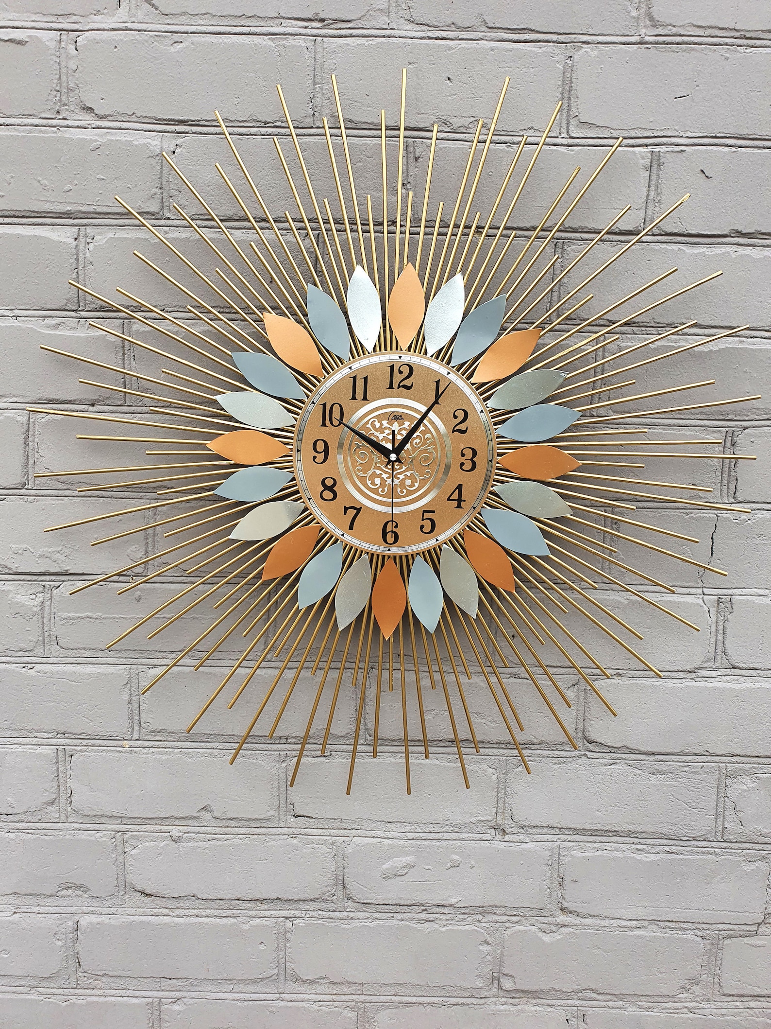 30 Large wall clock Starburst clock Sunburst wall art Etsy