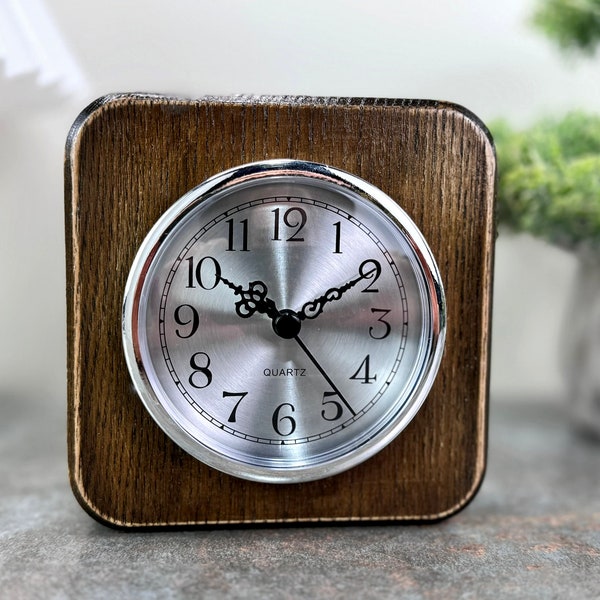 Shabby chic Wood desk clock Mantle clock Personalized gift Fireplace Vintage clock Art Deco style Retro clock Modern retro clocks