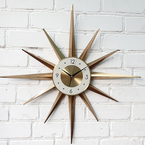 30 Gold Atomic Clock Starburst Wall Clock Nelson Etsy