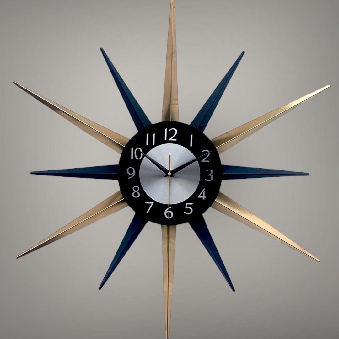 Metal Wall Art Unique Atomic Wall Clock 30 Vintage Etsy