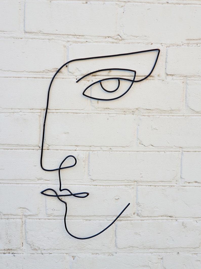 Woman&man Wall Art Large Abstract Face Wire Sculpture Etsy