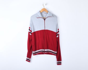 Vintage rood en grijs trainingsjack jaren 90 – hipster, colorblock, vintage trainingskleding