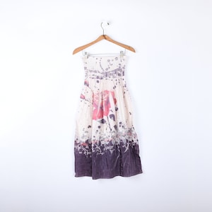 M // 2000s distorted floral print mini dress - vintage, y2k, indie sleaze