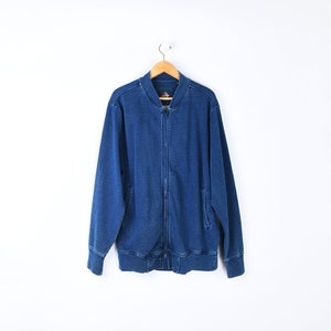 M // 90s Denim-Wash Bomber Jacket - vintage, normcore, americana