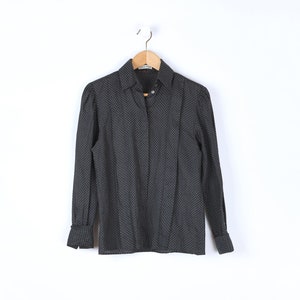 Vintage 70s Calvin Klein Pleated Button-up - preppy, minimalist, french new wave - Women&#39;s S