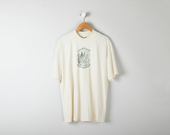 Auckland Cream Tee - heavy cotton screenprinted t-shirt - Men's XS or Men's L