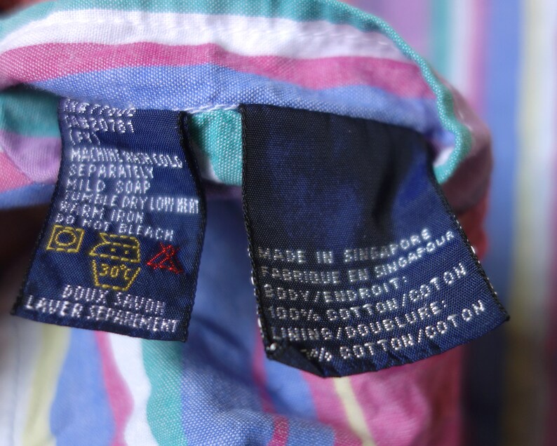 Vintage Tommy Hilfiger Jacket Men/'s XL 90s Hilfiger Candystripe Light Denim Jacket