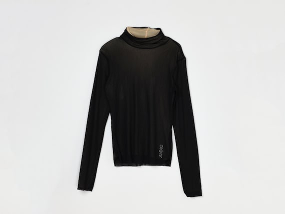 Vintage Y2k DKNY Layered Mesh Top - 2000s Clothing, Turtleneck 