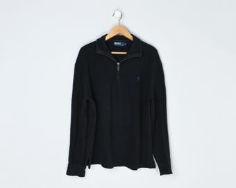 Vintage 1990s Polo by Ralph Lauren Quarter Zip Mock Neck