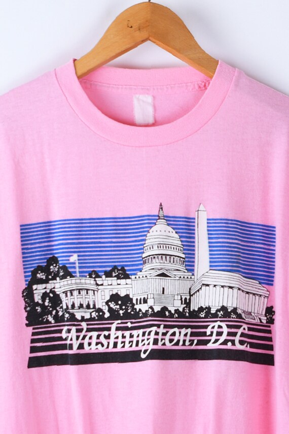 L // 80s Washington, DC Pink T-Shirt - vintage, a… - image 2