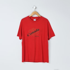 Vintage 90s Canada T-Shirt - nineties, red, niagara falls - Men&#39;s L
